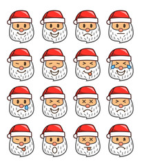 Set of Santa Claus Emoticons. Santa Claus Emoji