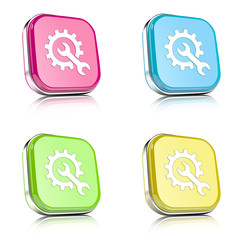 ikona na tle zaokrąglonego kwardratu z metalowym środkiem i odbiciem © vempireart