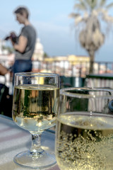 Green Wine in Lisbon in Alfama district