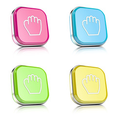 Obraz premium ikona na tle zaokrąglonego kwardratu z metalowym środkiem i odbiciem