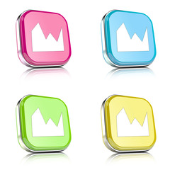 ikona na tle zaokrąglonego kwardratu z metalowym środkiem i odbiciem