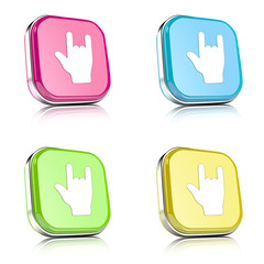 ikona na tle zaokrąglonego kwardratu z metalowym środkiem i odbiciem