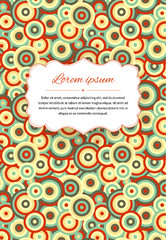 Card background with many circles and text template, a4 size vertical illustration