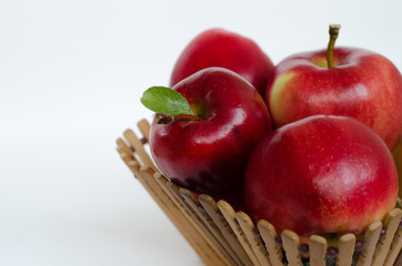  Ripe red apples in the basket