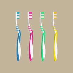 Toothbrush in different colors. tooth brush icon