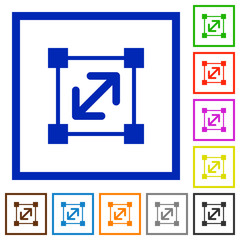 Resize element framed flat icons
