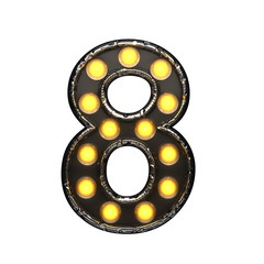 Naklejka premium 8 metal letter with lights. 3D illustration