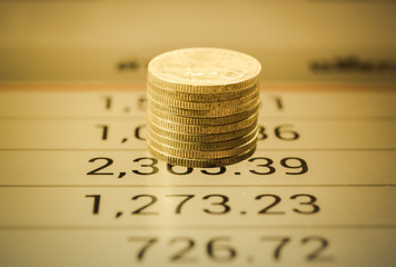 money coin pile. finance and banking concept.