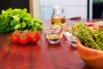 Fresh raw beef meat. Men seasons meat with oil, herbs and spice