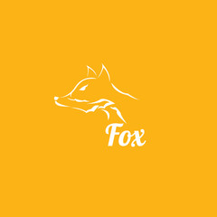 vector fox sign label or tattoo design.
