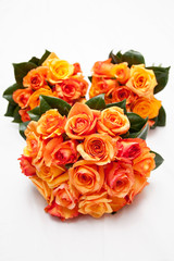 Gold Orange Wedding Bridal Rose Bouquet