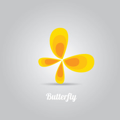 vector orange Abstract butterfly