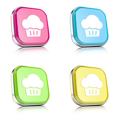 ikona na tle zaokrąglonego kwardratu z metalowym środkiem i odbiciem