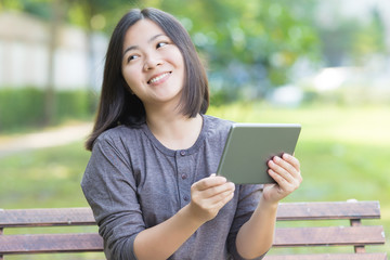 Fototapeta premium Woman Use Tablet