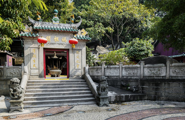 famous landmark ama chinese temple entrance in macao macau