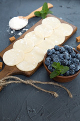 Dumplings with blueberry