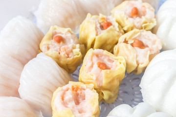 Shrimp dumplings and Pork Buns