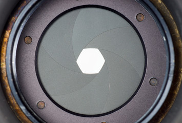 real aperture blade of camera lens