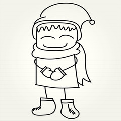 hand drawing cartoon happy christmas
