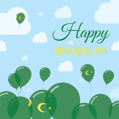 Cocos (Keeling) Islands Independence Day Flat Patriotic Design. Cocos Islander Flag Balloons. Happy National Day Vector Card.