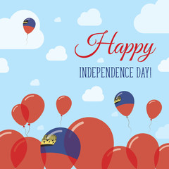 Naklejka premium Liechtenstein Independence Day Flat Patriotic Design. Liechtensteiner Flag Balloons. Happy National Day Vector Card.