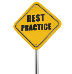 Best Practice road sign. Image with clipping path