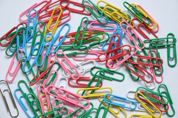 color clips on white background