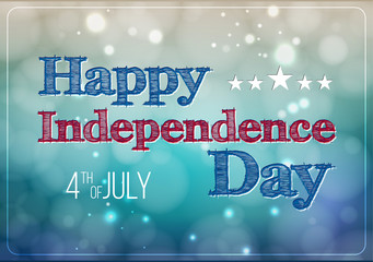Postcard to the Happy independence day card United States of America, 4 th of July, 1776-2016. Vector poster. Independence Day Greeting Card