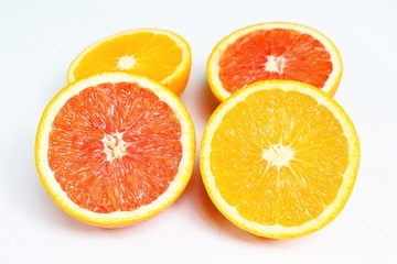 Close up of sliced oranges