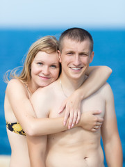 Fototapeta premium Attractive couple at the sea