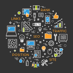 Line concept for search engine optimization