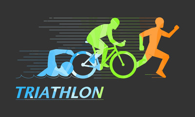 Cool vector symbol for triathlon