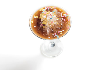 Glass Of Cold Coffee isolated on white