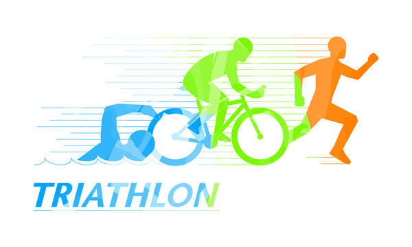 Cool vector symbol for triathlon.