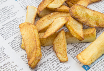 French fries on paper