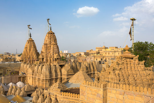Roof of the Jain temple in Jaisalmer, India.