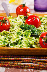 Homemade pasta farfalle