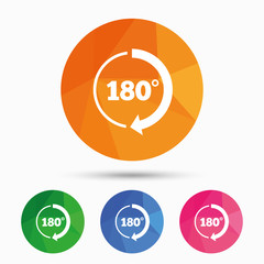Angle 180 degrees sign icon. Geometry math symbol