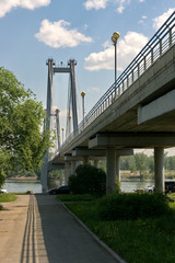 Cable-stayed bridge over the Yenisei in Krasnoyarsk