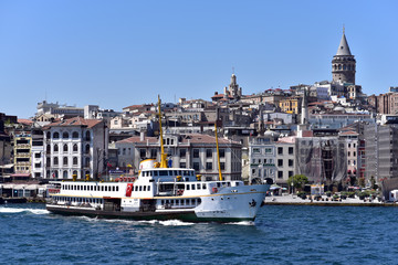 Karakoy and the Galata Tower from Bosphorus, Istanbul