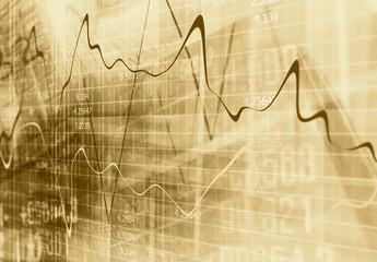 Financial data on a monitor