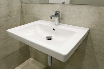 mixer and sink in a modern bathroom