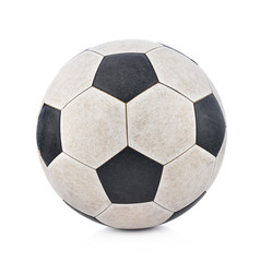 Obraz premium Old soccerball on white background