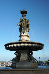 Fototapeta na wymiar Fontaine de la place de la Bourse à Bordeaux