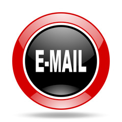 email red and black web glossy round icon