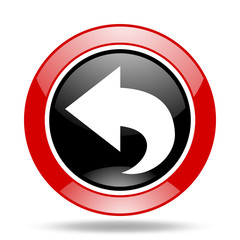 back red and black web glossy round icon