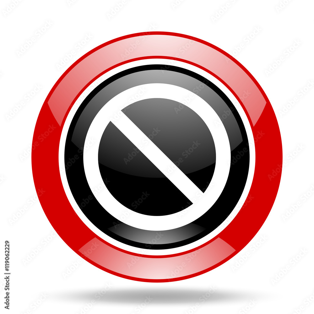 Aufkleber access denied red and black web glossy round icon