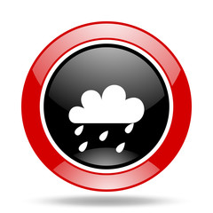 rain red and black web glossy round icon