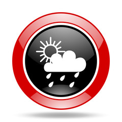 rain red and black web glossy round icon
