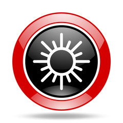 sun red and black web glossy round icon